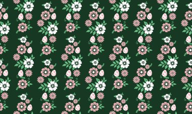 Paskalya bayrağı yumurta ve çiçek desenli eşsiz bir tasarım. Koleksiyon