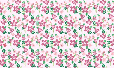 İlkbahar için güzel pembe çiçek desenli arka plan, modern yaprak ve çiçek dekoru ile. Koleksiyon