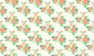 Bahar için güzel bir çiçek, yaprak ve çiçek desenli arka plan. Koleksiyon