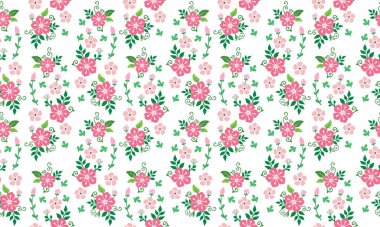 Modern bahar çiçeği, yaprak ve çiçek desenli arka plan tasarımı. Koleksiyon