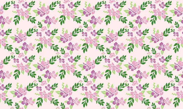 Pink Rose Floral Pattern Background Spring Leaf Flower Design Collection — Stock Vector