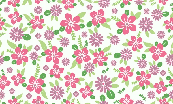 Rosafarbener Hintergrund Mit Floralem Muster Für Den Frühling Mit Elegantem — Stockvektor