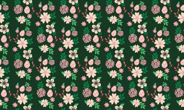 Paskalya yumurtası desenli, yaprak ve çiçek desenli. Koleksiyon