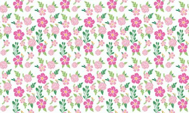 Bahar için modern duvar kağıdı, dikişsiz yaprak ve çiçek desenli arka plan tasarımı. Koleksiyon