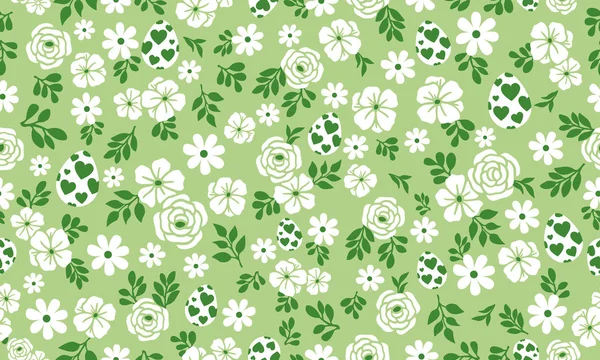 Modèle Élégant Pour Pâques Avec Motif Oeuf Fleur Simple Conception — Image vectorielle