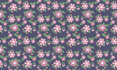 Bahar mevsimi için yaprak ve çiçek desenli arkaplan. Yaprak ve çiçek desenli. Koleksiyon