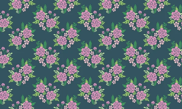 Fundo Padrão Floral Para Primavera Com Folha Design Moderno Floral — Vetor de Stock