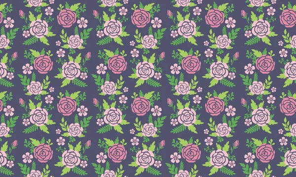 Floral Muster Hintergrund Für Den Frühling Mit Blatt Und Florales — Stockvektor