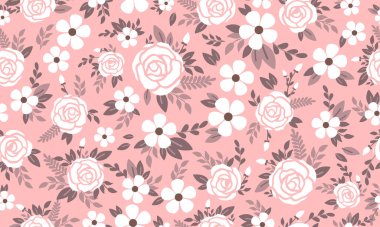 Bahar için şablon tasarımı, yaprak ve çiçek modern model arka plan tasarımı. Koleksiyon