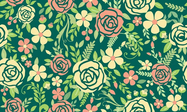 Розовый Цветок Слоновой Розы Весны Листьями Цветочным Рисунком Фона Коллекция — стоковый вектор