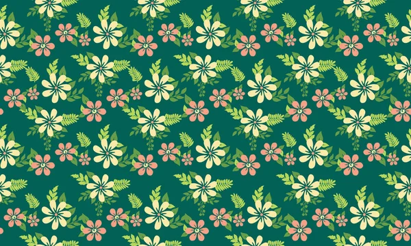 Fondo Hoja Patrón Flores Rosadas Para Dibujo Elegante Botánico Colección — Vector de stock