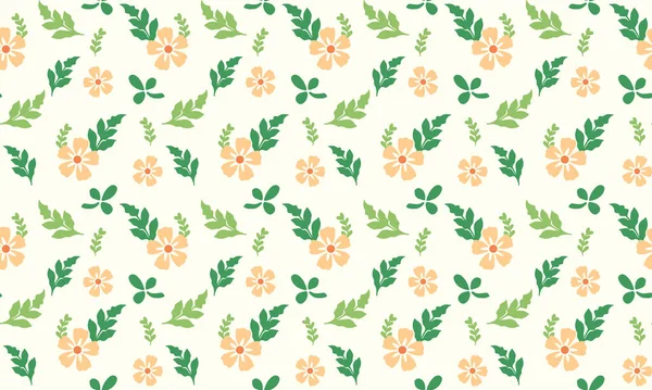 Fundo Padrão Folha Simples Para Folha Botânica Com Decoração Floral — Vetor de Stock