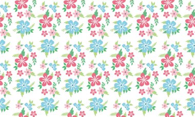 Botanik yaprak desenli arka plan, güzel pembe çiçek desenli. Koleksiyon