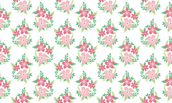 植物の葉のデザインパターンの背景 美しいピンクの花のデザイン コレクション — ストックベクタ
