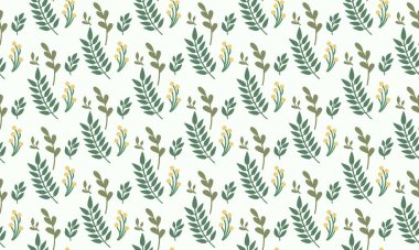 Modern çiçek çizim konseptiyle Botanik Yaprağı için kusursuz desen. Koleksiyon