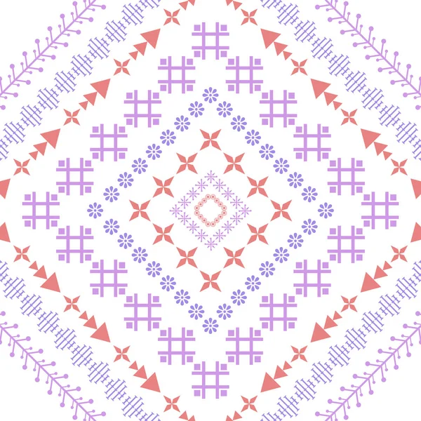 布の綿のデザインのためのかわいい花の刺繍スタイル コレクション — ストックベクタ