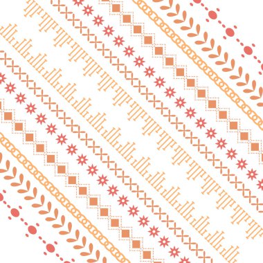 Tişört kumaş tasarımı için renkli dikişli basit nakış deseni. Koleksiyon