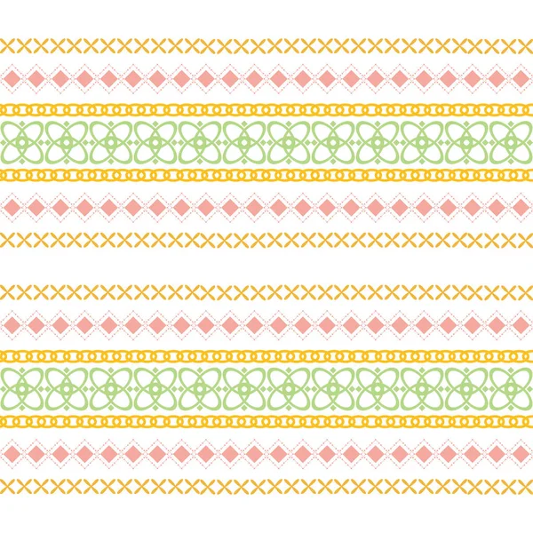 コットン生地のデザインのためのエレガントなステッチ刺繍スタイル コレクション — ストックベクタ