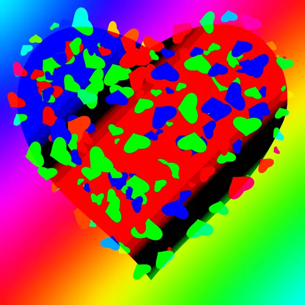 Barevné Srdce Vícebarevném Gradientu Pozadí Abstraktní Srdce Tapety — Stock fotografie