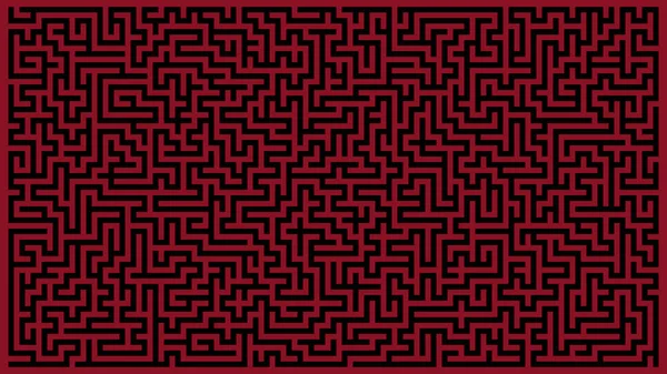 迷宫纹理上的红色和黑色 抽象模式背景 — 图库照片