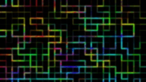 Multi Color Vierkante Vorm Isoleren Zwarte Achtergrond Abstracte Futuristische Stijl — Stockfoto