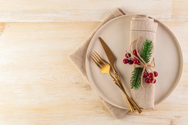 Kırsal Yeni Yıl masa dekorasyonu 