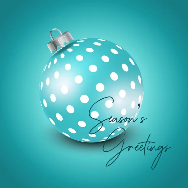 Boule Noël Bleue Carte Voeux Vacances — Photo