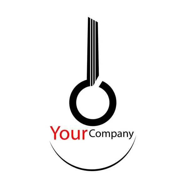 Guitar Logo Design Business Simbols Atau Music Logo - Stok Vektor