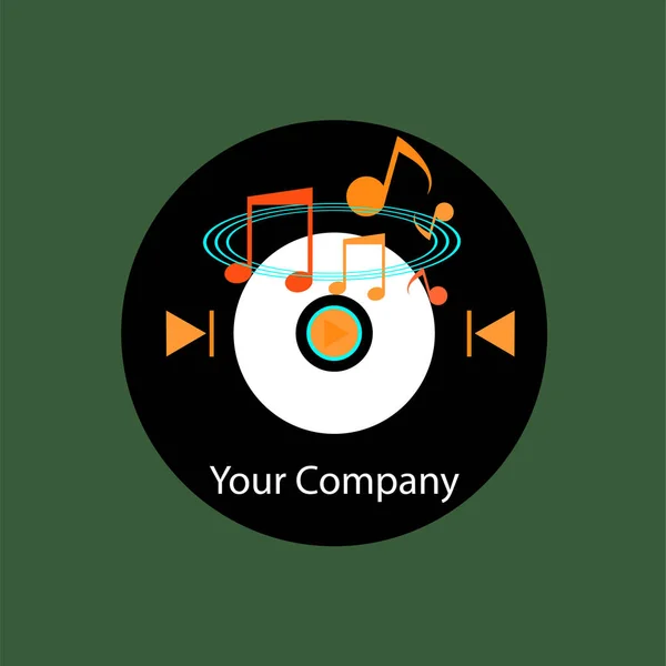 Modelo Design Logo Música Sinal Nota Musical Símbolo Musical Conceito — Vetor de Stock