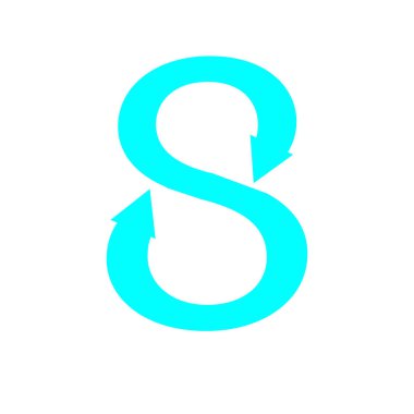 Beyaz arkaplanda sekiz numaralı logo simgesi izole edildi