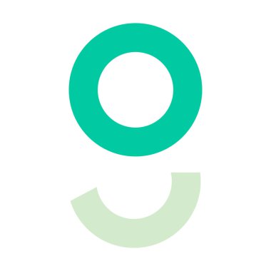 Beyaz arkaplanda 9 numaralı logo simgesi izole edildi