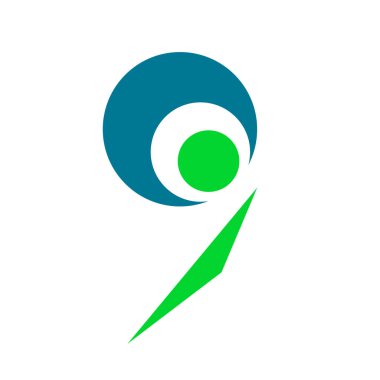 9 numaralı logo simgesi izole edildi 