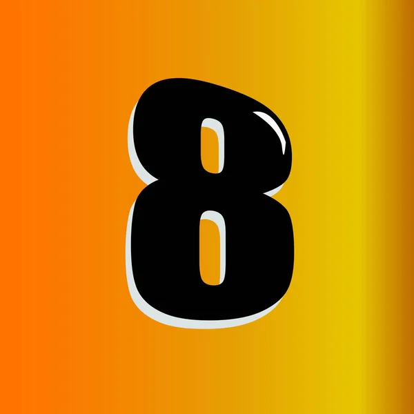 Numer Osiem Logo Znak Ikona Izolowane Białym Tle — Wektor stockowy