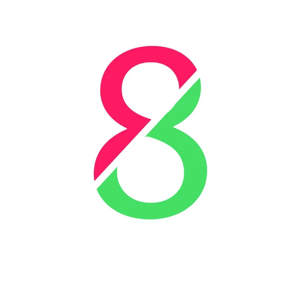 Ícone Sinal Logotipo Número Oito Isolado Fundo Branco —  Vetores de Stock