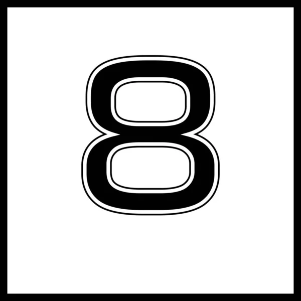 Numero Otto Logo Segno Icona Isolato Sfondo Bianco — Vettoriale Stock