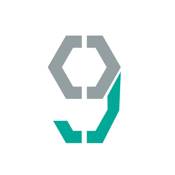 Ícone Sinal Logotipo Número Nove Isolado Fundo Branco —  Vetores de Stock