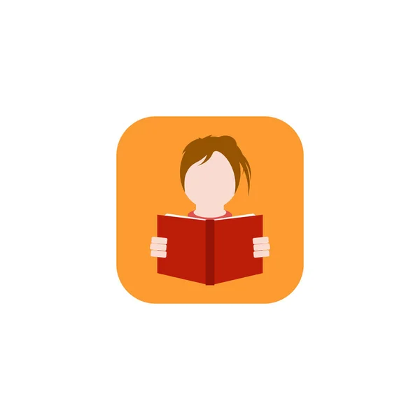 Kinder Beim Lesen Einer Buchgestaltungsvorlage Lesen Buch Vektor Illustration — Stockvektor