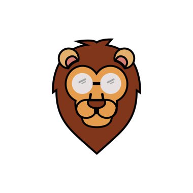 Aslan Başı Logo Vektör Şablonu Çizim Tasarımı