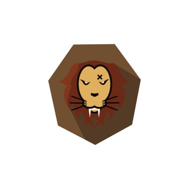 Aslan Başı Logo Vektör Şablonu Çizim Tasarımı