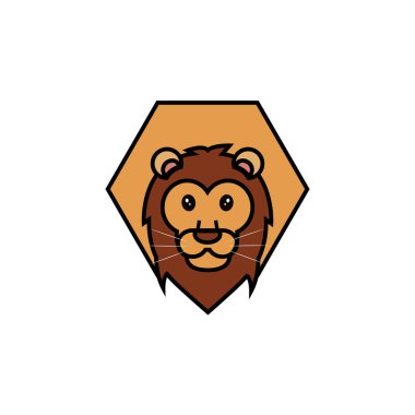 Aslan Başı Logo Vektör Şablonu Çizim Tasarımı