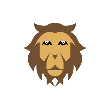 Aslan Başı Logo Vektör Şablonu Çizim Tasarımı