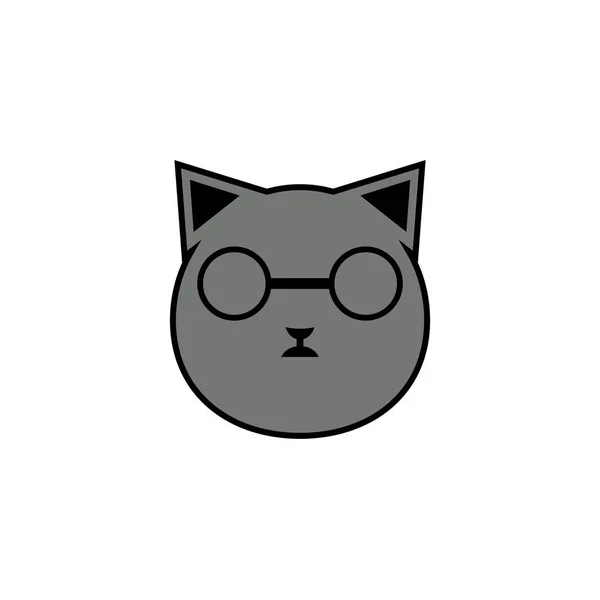 Lindo Gato Cara Vector Ilustración Icono Cara Gato — Archivo Imágenes Vectoriales