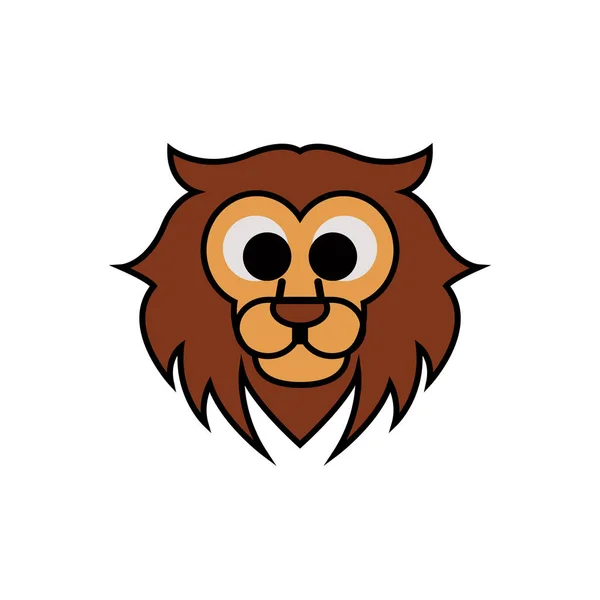 Lion Head Logo Vector Template Illustration Design — Stock Vector