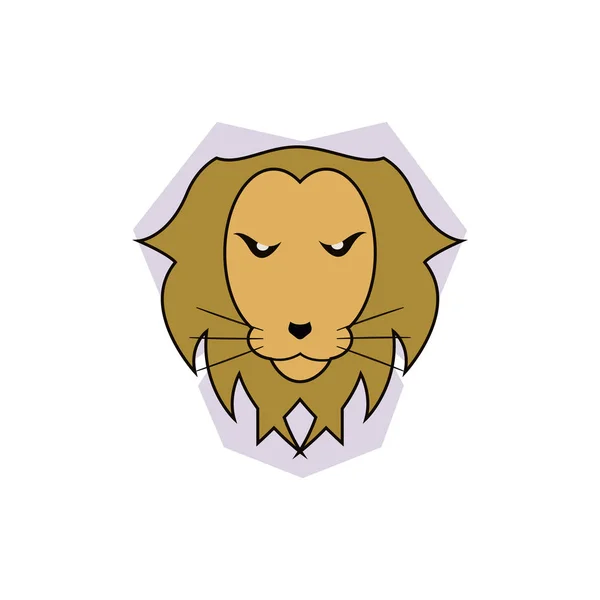 Lion Head Logo Vector Template Diseño Ilustración — Archivo Imágenes Vectoriales