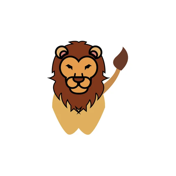 Lion Head Logo Vector Template Diseño Ilustración — Archivo Imágenes Vectoriales