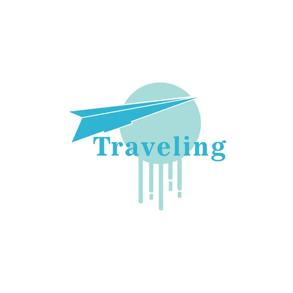 Σχεδιασμός Και Πρότυπο Λογότυπου Ταξιδιού Εικονίδιο Ταξιδιωτικού Συμβόλου — Διανυσματικό Αρχείο