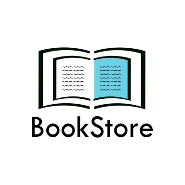Kitapçı logosu tasarım şablonu ve sembolü