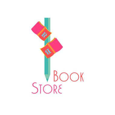 Kitapçı logosu tasarım şablonu ve sembolü