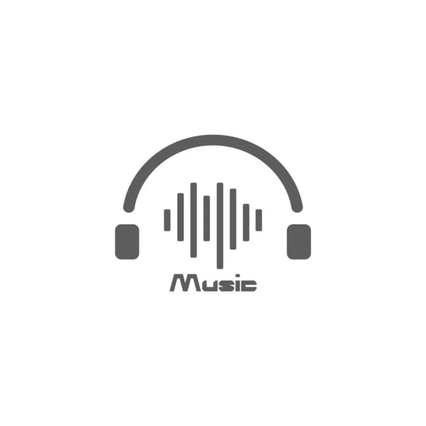 Modelo Design Logo Música Sinal Nota Musical Símbolo Musical Conceito — Vetor de Stock