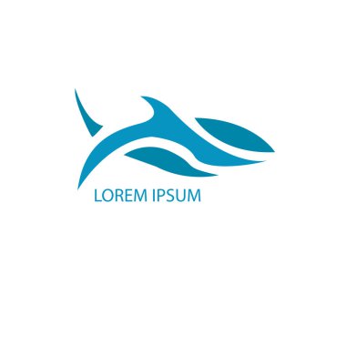 Balık soyut simge tasarım logo şablonu. balık sembolü tasarımı.